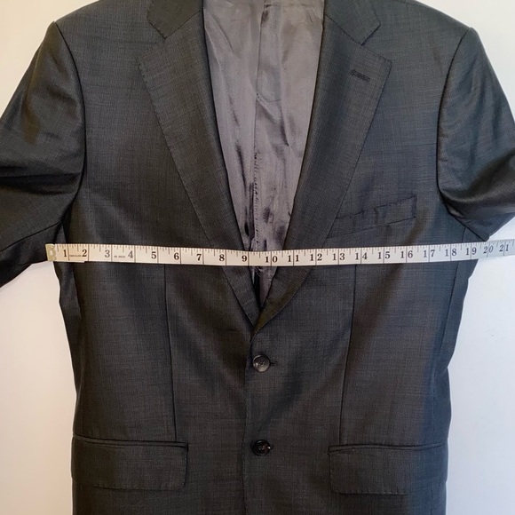 Zara Man - 100% Wool Charcoal Dark Gray 2 Button Blazer Suit Jacket (Size: 38R) - Picture 5 of 17